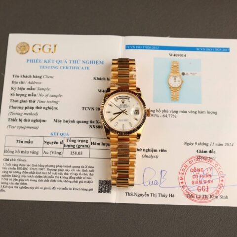 Rolex Day-Date Replica Watch Dial Mother Of Pearl Custom Gold Wrapped 36mm - Đồng Hồ Replica 1:1