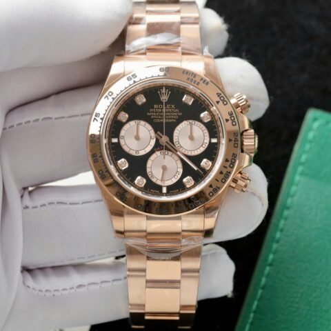 Rolex Daytona 126505 Rose Gold Best Replica Watch Black Dial 40mm - Đồng Hồ Replica 1:1