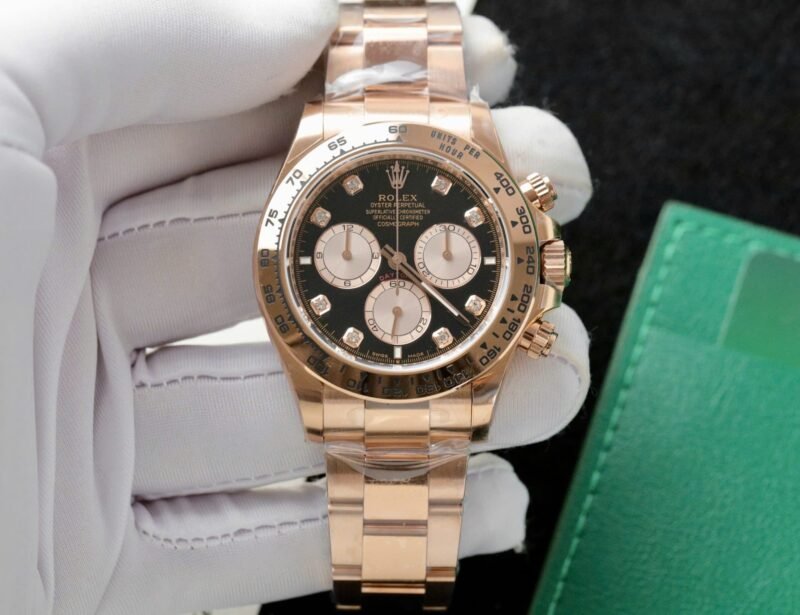 Rolex Daytona 126505 Rose Gold Best Replica Watch Black Dial 40mm - Đồng Hồ Replica 1:1