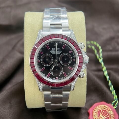 Rolex Daytona 126599TRU Replica Watch 18K Solid Gold + Natural Ruby + Natural Diamonds Custom 40mm - Đồng Hồ Replica 1:1