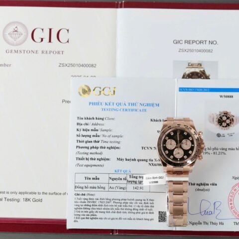 Rolex Daytona Copies Watch Custom Gold Wrapped 18K + Movement Calibre 4131 40mm - Đồng Hồ Replica 1:1