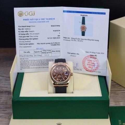 Rolex Sky-Dweller M336235 Custom Gold Wrapped Chocolate Dial 42mm - Đồng Hồ Replica 1:1