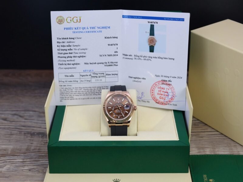 Rolex Sky-Dweller M336235 Custom Gold Wrapped Chocolate Dial 42mm - Đồng Hồ Replica 1:1