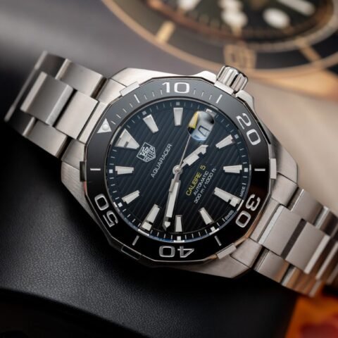 Tag Heuer Replica Watch Aquarace Black Dial Motif Raye 43mm - Đồng Hồ Replica 1:1