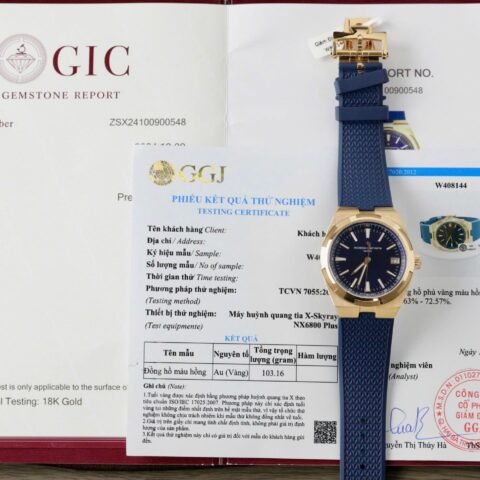 Vacheron Constantin Overseas 4500V Dial Blue Best Replica Watch Gold Wrapped 41mm - Đồng Hồ Replica 1:1